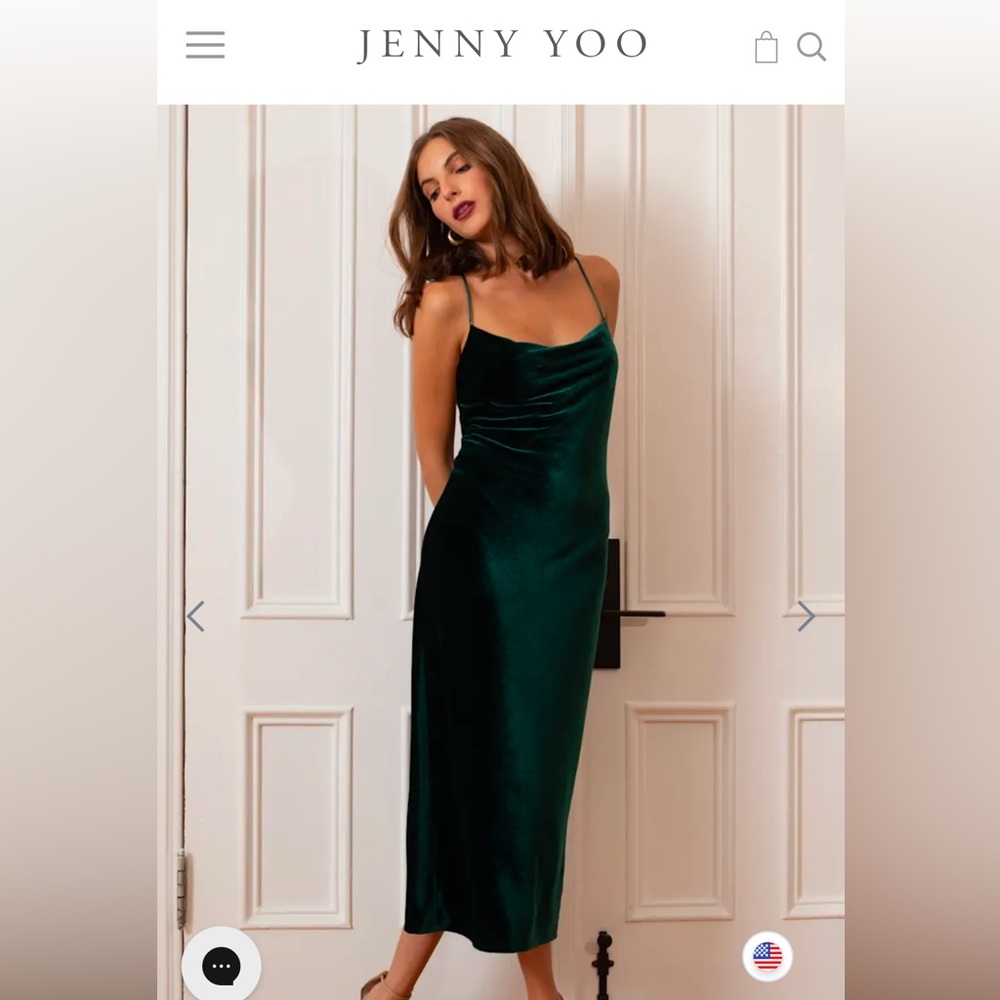 Jenny Yoo Emerald Green Midi Dress